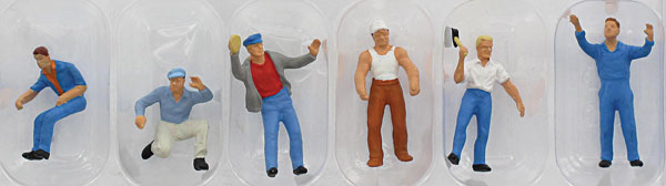 Preiser 1010582 HO Truck Loading Workers Figures (Set of 6)