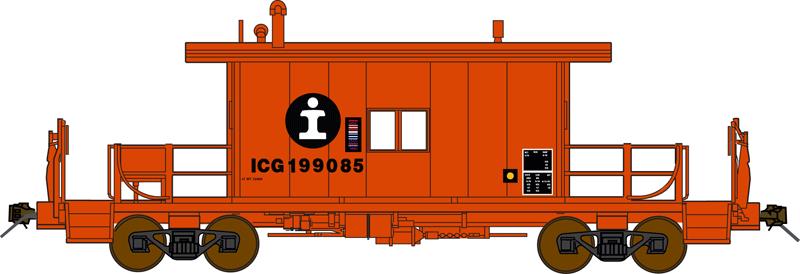 Bluford Shops 33031 HO Scale ICG Steel Transfer Caboose w/Long Roof #199085