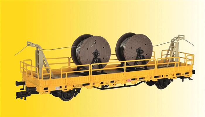 Kibri 26266 HO Scale Low-Side Catenary Car with Cable Reels - Ready to Run