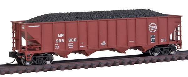 Trainworx Inc. 2403-21 N Scale MP 100-Ton 4-Bay Quad Hopper Car with Coal Load