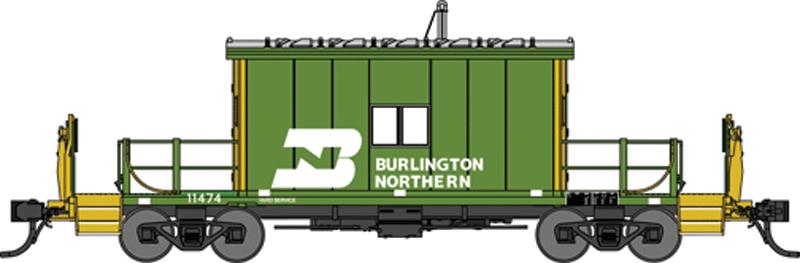 Bluford Shops 24150 N Scale Burlington Norther Steel Transfer Caboose #11474