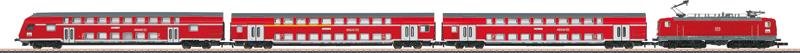 Marklin 81444 Z Scale DB Class 143 Electric Bi-Level Commuter Train-DC LN/Box