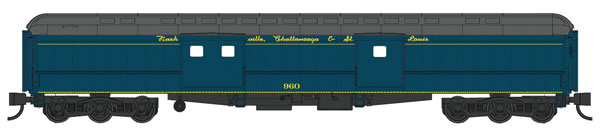 Wheels of Time 311 70' Heavyweight Baggage-Express Passenger Car #960