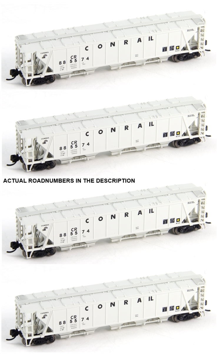 Broadway Limited 3172 N CR PRR Class H32 5-Bay Covered Hopper Set A (Pack of 4)