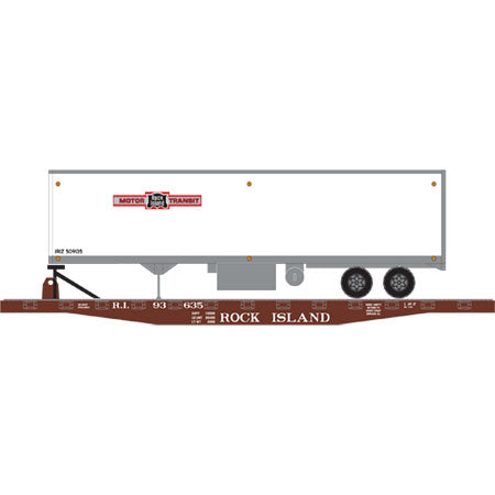 Athearn 72438 HO RTR 50' Flat w/40' Trailer, RI #93635