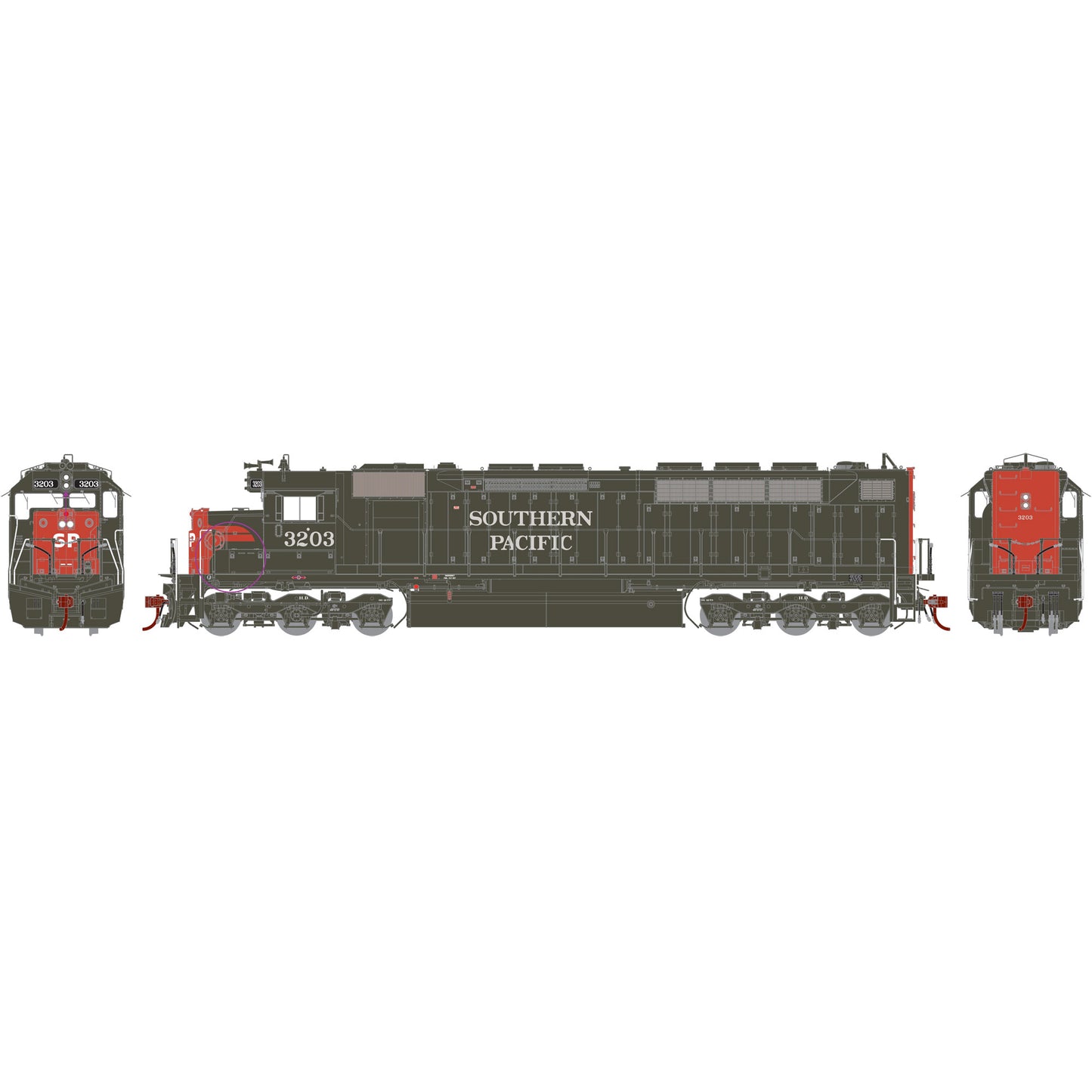 Athearn G63652 HO Scale SP SDP45 Locomotive w/DCC & Sound #3203