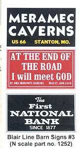 Blair Line 1252 N Barn Sign Decals Set #3
