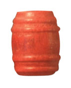 Campbell Scale Models 249 HO Red Barrels (Turned Wood with Raised Trim & Bands)