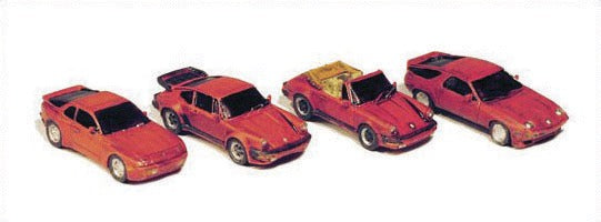 GHQ 51015 N Sports Car Variety Pack Unpainted Metal Kit (Set of 4)