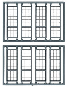 Tichy 8100 HO 27-Pane Scale Industrial Engine House Windows (Pack of 8)