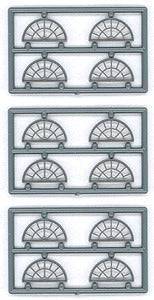 Tichy 8128 HO 13 Pane Half Round Masonry Windows (Pack of 8)