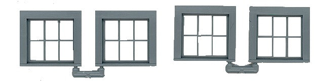 Grandt Line 3761 O - 1/4" Scale 30"x28" Single-Sash 6-Light Windows (Pack of 4)