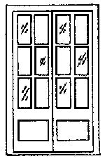 Grandt Line 5022 HO Scale 5’9" Assay Office Double Door with 12-Pane Window