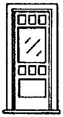 Grandt Line 5028 HO Scale 30" Door With Window & Separate Frame (Pack of 3)