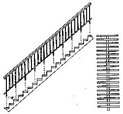 Grandt Line 5176 HO 35° Concrete & Steel Staircase with Open Risers