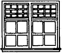 Grandt Line 5208 HO 35? x 48? Double Hung-32 Light Windows (Pack of 4)