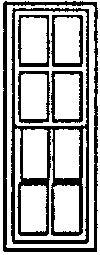 Grandt Line 5255 HO 25 x 68 Double-Hung 8-Pane 4/4 Light Window (Pack of 8)