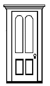 Grandt Line 5263 HO Residence Door with Arched Window Set