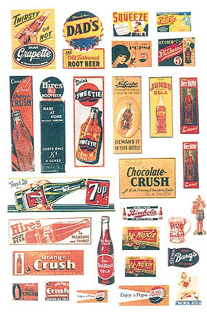 JL Innovative Design 406 HO Uncommon and Unusual Soft Drink Signs 1940-1950