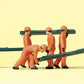 Preiser 14036 HO Railroad Personnel Track Workers with Ties Figures (Set of 6)