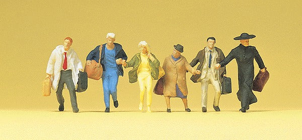Preiser 14068 HO Travelers in a Hurry Figures (Set of 6)