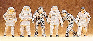 Preiser 14205 HO Working Firemen in Fire Suits Figures (Set of 6)