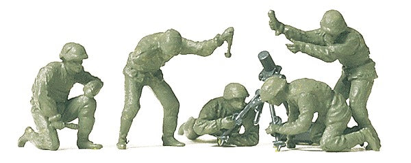 Preiser 16541 HO The German Reich Fighting Mortar Crew Figures (Set of 5)