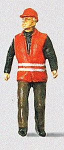 Preiser 28008 HO Railway Worker Wearing Safety Vest Figure