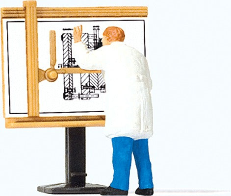 Preiser 28153 HO Draftsman at the Drawing Board Handpainted Figure