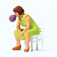 Preiser 28168 HO Sitting Girl Blowing Bubble Gum Figure