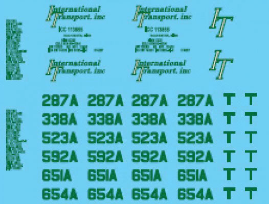 Lonestar Models 12026 HO International Transport Vehicle Decal Set