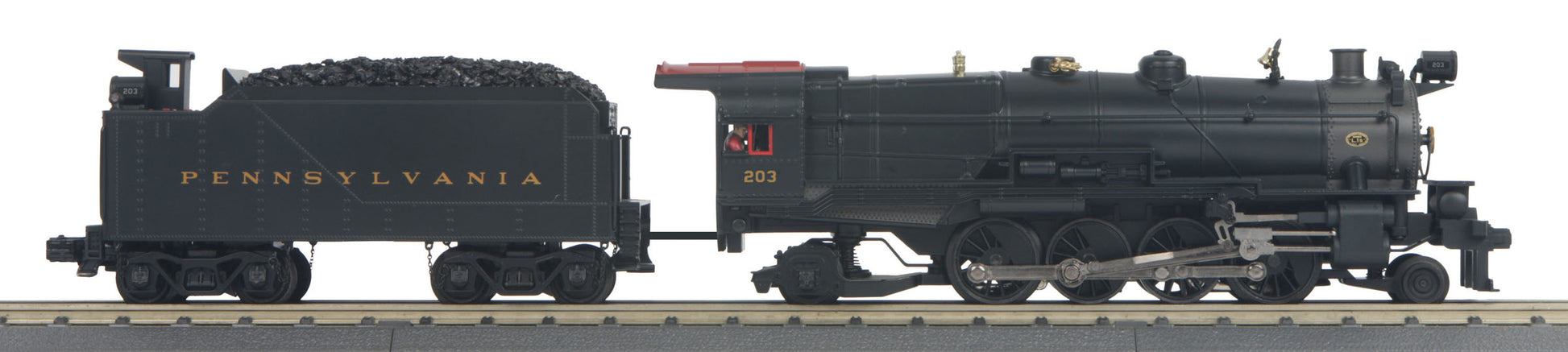MTH 30-1641-1 O-27 PRR Imperial 2-8-2 L-1 Steam Locomotive w/PS3 #203