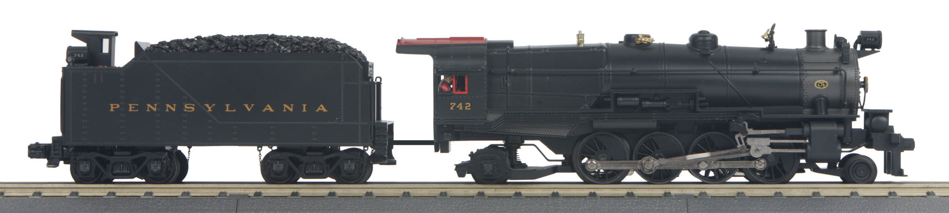 MTH 30-1642-1 O PRR 2-8-2 L-1 Mikado Steam Locomotive w/PS 3.0 #742