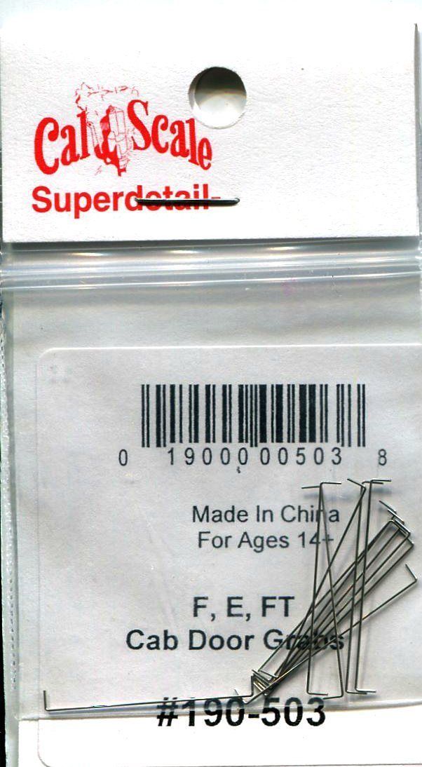 Cal Scale 190-503 HO Grabs for EMD FT & F Unit Diesels .012" Wire Cab Door (12)