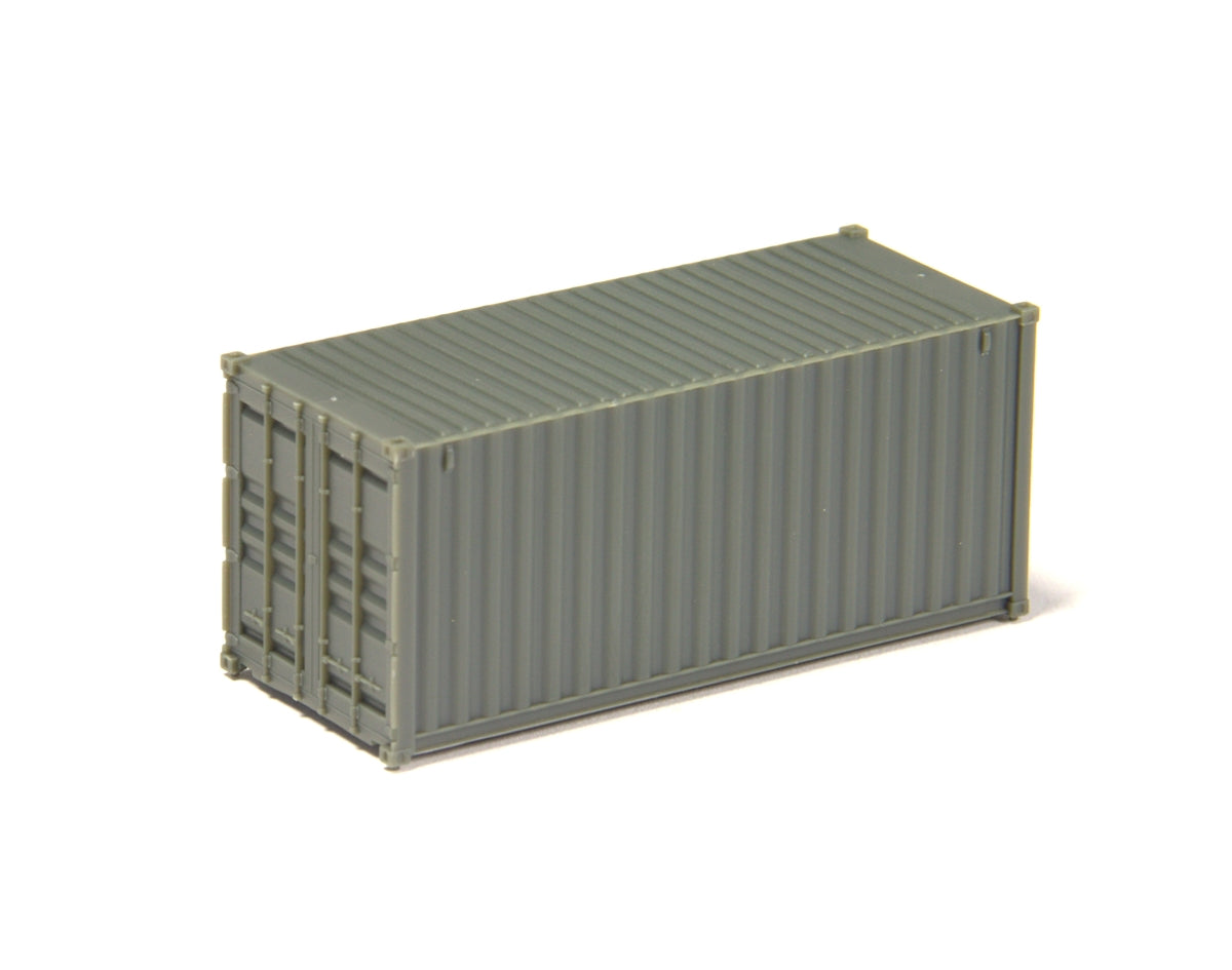 Walthers 949-8050 HO Scale Gray 20' RS Fully Corrugated Container Undecorated