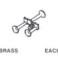 Details West 175 HO Scale "Nathan" Type P-3 Air Horn Brass Castings Part