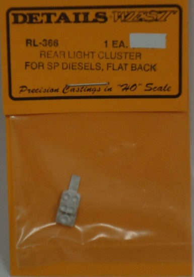 Details West 235-366 HO Scale SP Diesels Flat Black Rear Light Cluster