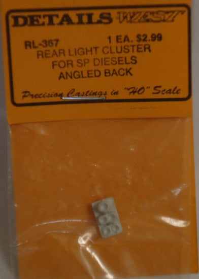 Details West 235-367 HO Scale SP Diesels Angled Back Rear Light Cluster