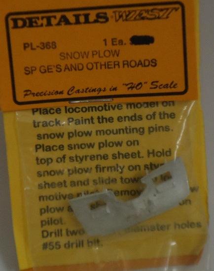 Details West 368 HO Scale SP GE Diesel Tall Profile Snow Plow