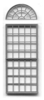 Grandt Line 5092 HO 60? x 150? Round Pediment 53 Pane Window (Pack of 4)