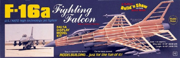 Guillows 1403 1:30 F-16a Fighting Falcon Military Aircraft Plane Model Kit