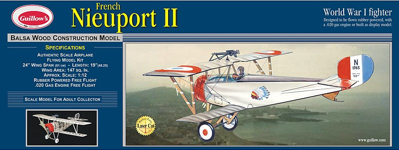 Guillows 203 1:12 Nieuport II Aircraft Plane Model Kit