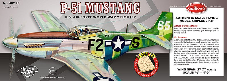 Guillows 402 1:16 P51 Mustang 27-3/4
