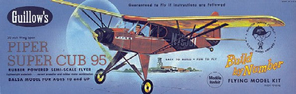 Guillows 602 Piper Super Cub 95 Build-by-Number Balsa Airplane Model Kit
