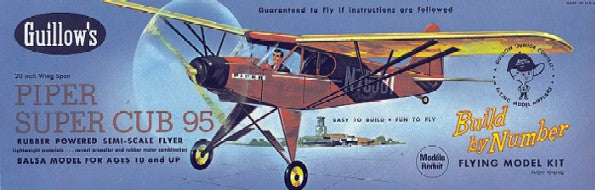 Guillows 602 Piper Super Cub 95 Build-by-Number Balsa Aircraft Plane Model Kit
