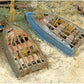 JL Innovative Design 449 HO Unpainted Cast Metal Rotted Boats (Pack of 2)