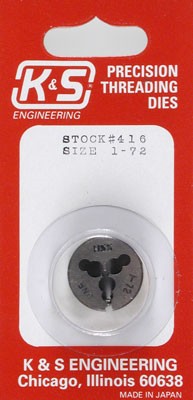 K&S 416 #1-72 Threading Die Tool