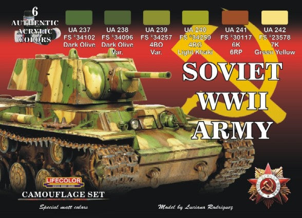 Lifecolor CS23 Soviet WWII Army Camouflage Acrylic Set (6 22ml Bottles)