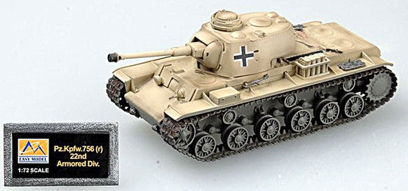 Easy Models 36285 1:72 Assembled 22nd Armored Div. KV-1 Pz.Kpfw.756(R) Tank