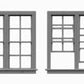 Tichy 8071 HO 36" x 52" 8/8 Double Hung Windows (Pack of 12)